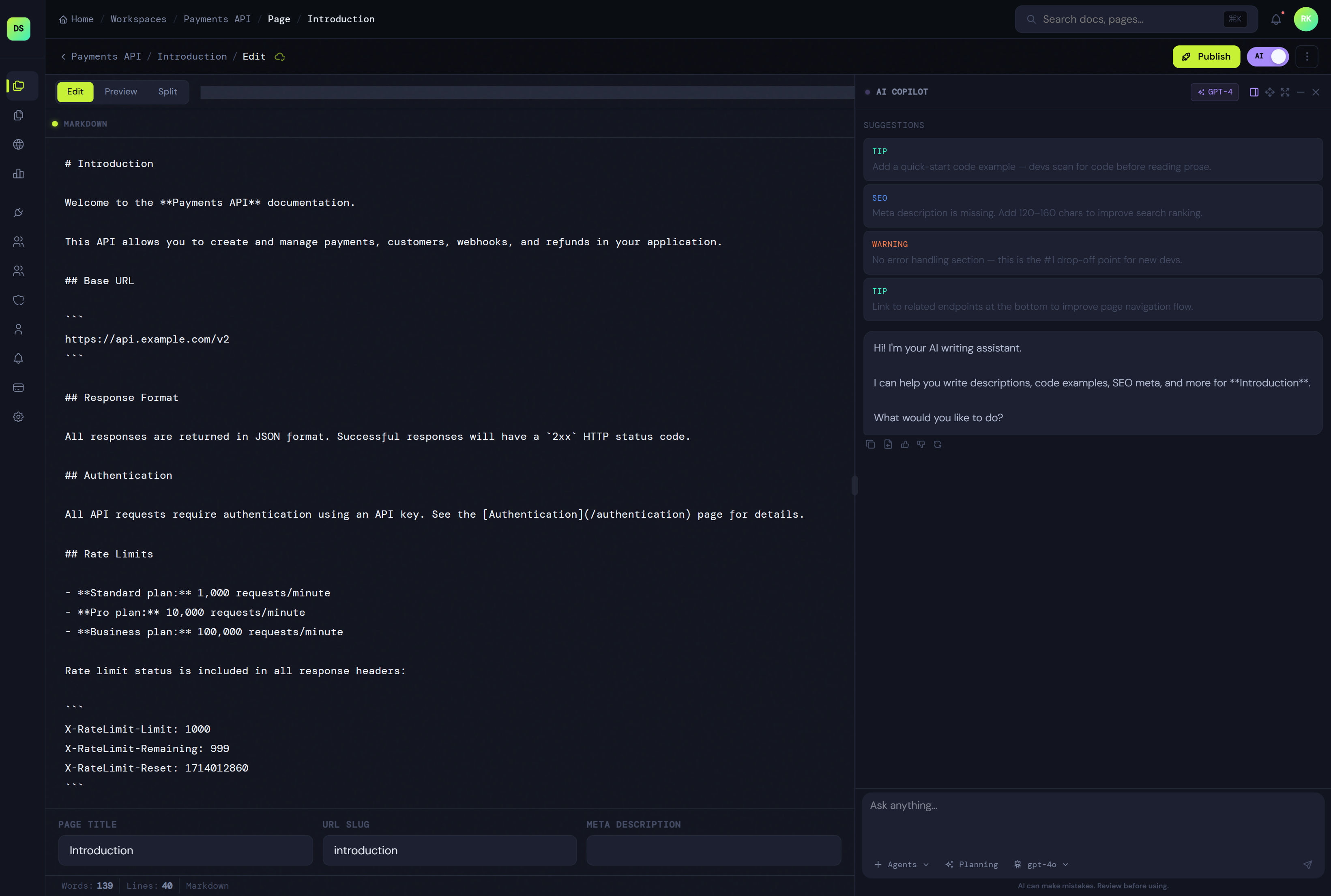 Page Editor with Draft and Live States