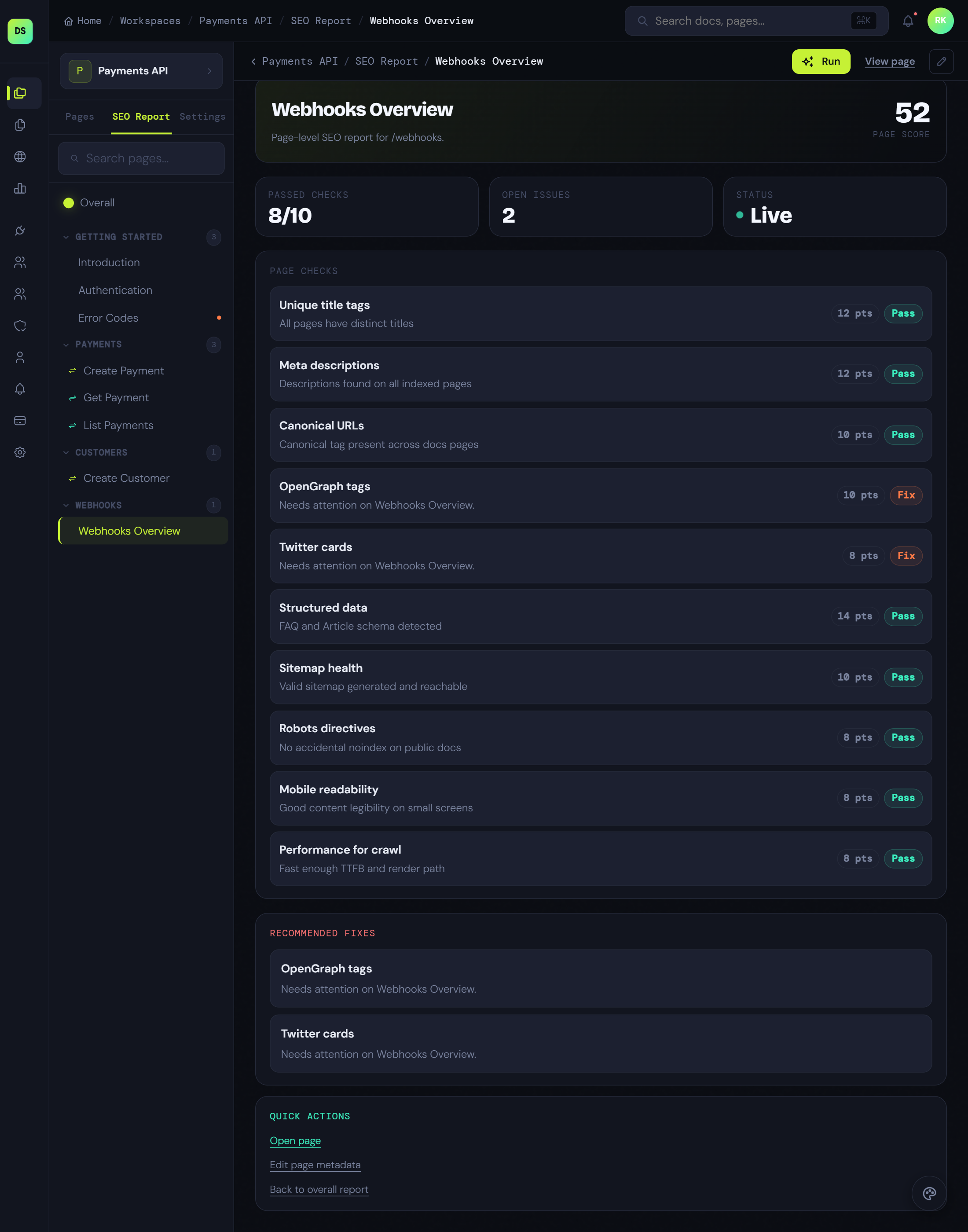 SEO and Discoverability Reporting